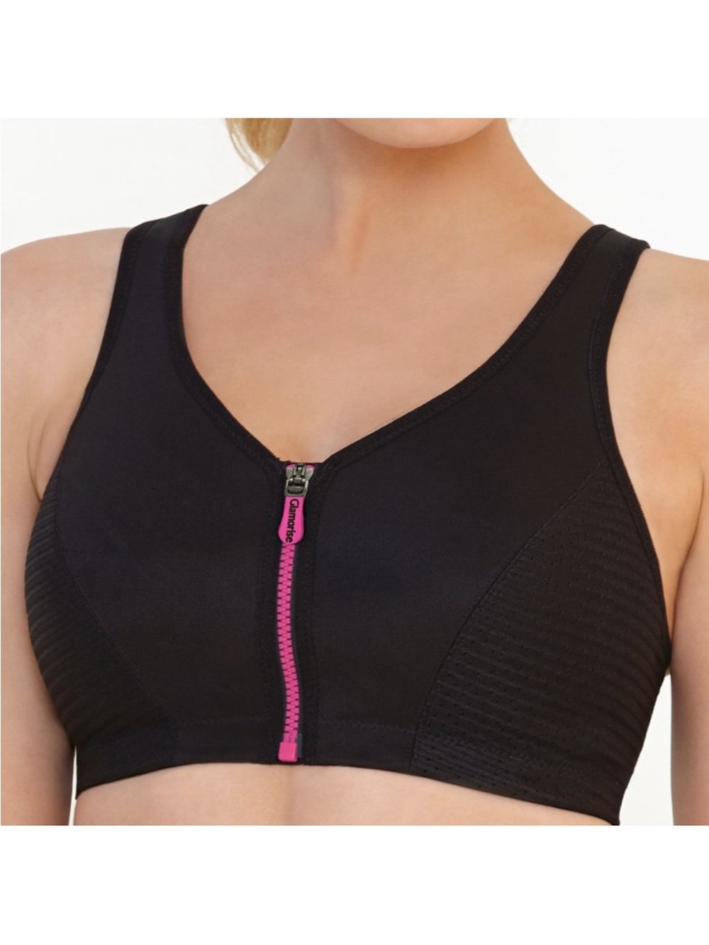 Glamorise High Impact Magiclift Black Zipper Sports Bra‎